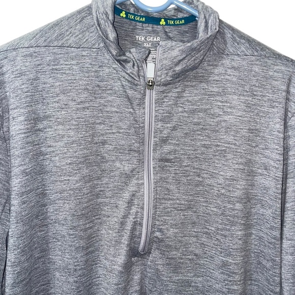 Men's Ten Gear Gray Fit Long‎ Sleeve Athletic Shirt Top Sz XLT 1/4 zip Pullover - Picture 1 of 5